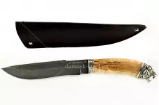 Нож Бизон-7 кованая сталь ХВ-5 Алмазка карельская берёза голова